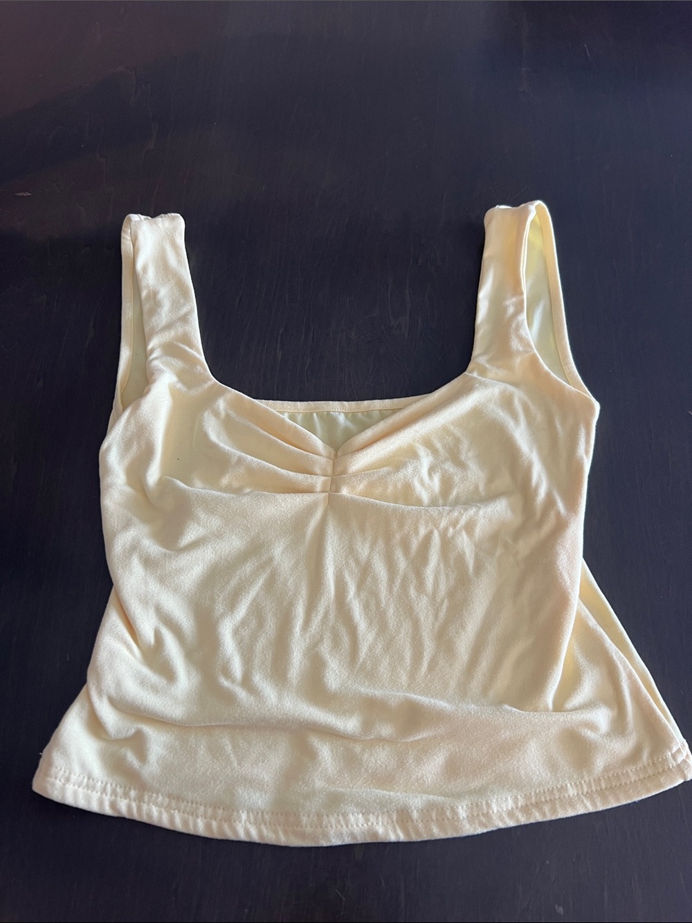 Women's Cream Square Neck Tank Top